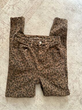 American Eagle Outfitters Brown Leopard Print Skinny Jeans